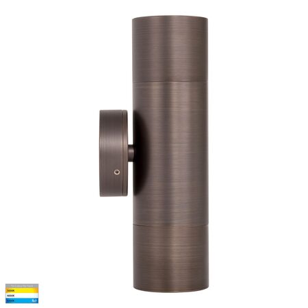 Tivah Antique Brass TRI Colour Up & Down Wall Pillar Lights