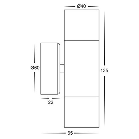 Mini Tivah 316 Stainless Steel Up & Down Wall Pillar Lights