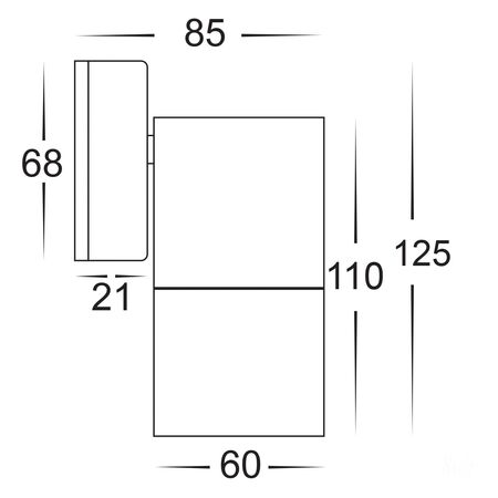 Tivah 316 Stainless Steel TRI Colour Fixed Down Wall Pillar Lights