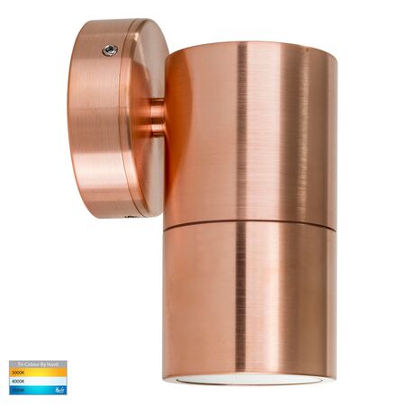 Tivah Solid Copper TRI Colour Fixed Down Wall Pillar Lights