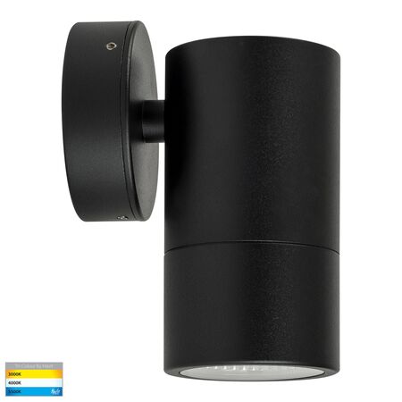 Maxi Tivah Aluminium Black TRI Colour Fixed Down Wall Pillar Lights