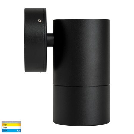 Maxi Tivah Aluminium Black TRI Colour Fixed Down Wall Pillar Lights