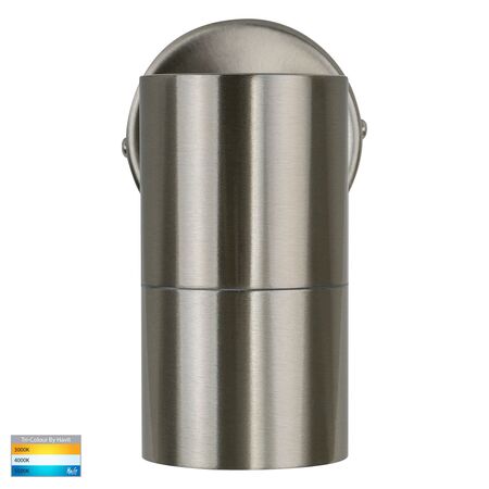 Fortis Stainless Steel TRI Colour Fixed Down LED Wall Pillar Light