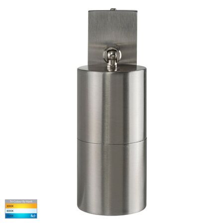 Piaz Stainless Steel TRI Colour Single Adjustable LED Wall Pillar Light