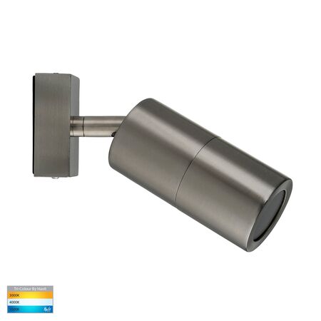 Piaz Stainless Steel TRI Colour Single Adjustable LED Wall Pillar Light