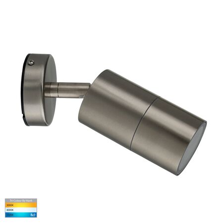 Fortis Stainless Steel TRI Colour Single Adjustable LED Wall Pillar Light