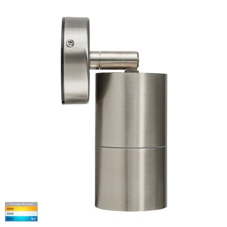 Fortis Stainless Steel TRI Colour Single Adjustable LED Wall Pillar Light