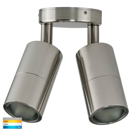 Tivah 316 Stainless Steel TRI Colour Double Adjustable Wall Pillar Lights