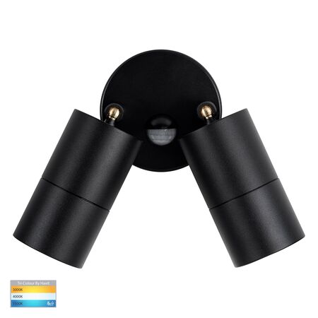 Tivah Aluminium Black TRI Colour Double Adjustable Spot Lights with Sensor