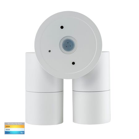 Tivah Aluminium White TRI Colour Double Adjustable Spot Lights with Sensor