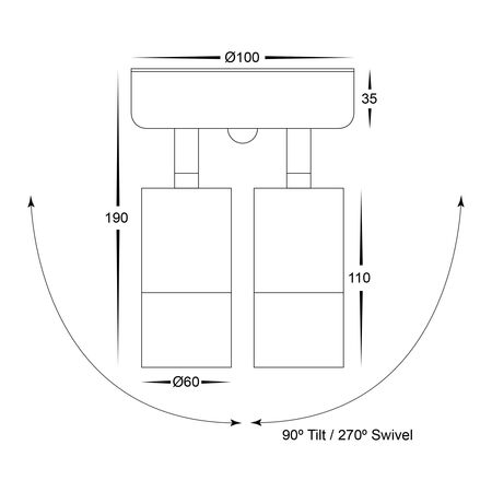 Tivah 316 Stainless Steel TRI Colour Double Adjustable Spot Lights with Sensor