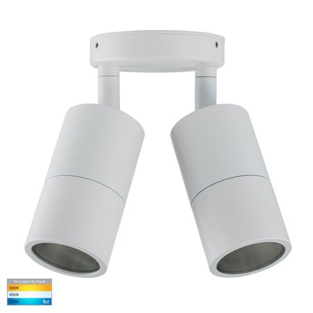 Tivah White TRI Colour Double Adjustable Wall Pillar Lights