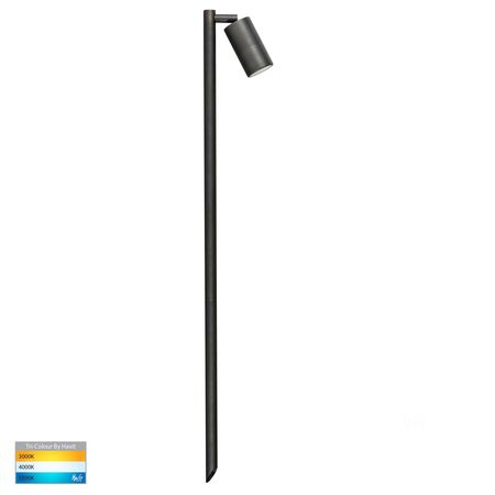 Tivah Antique Brass TRI Colour Single Adjustable LED Bollard Spike Light