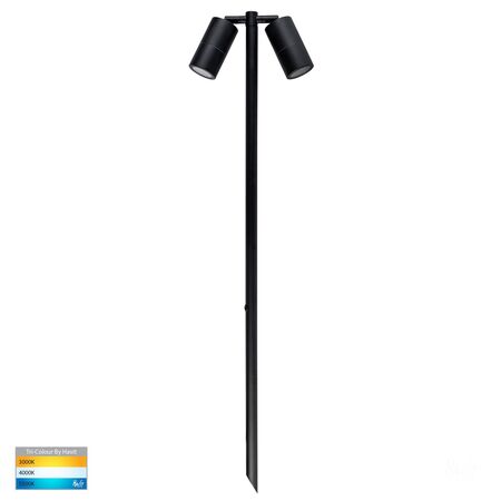 Tivah Black TRI Colour Double Adjustable LED Bollard Spike Light