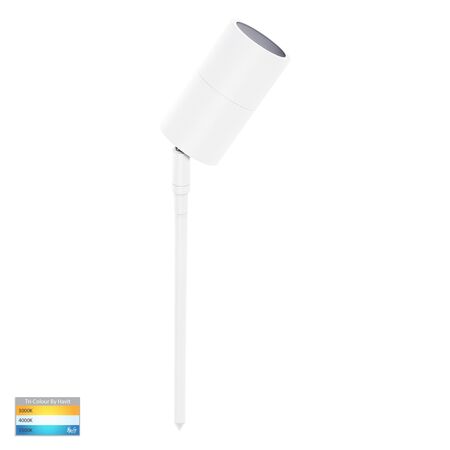 Tivah White TRI Colour LED Garden Spike Light