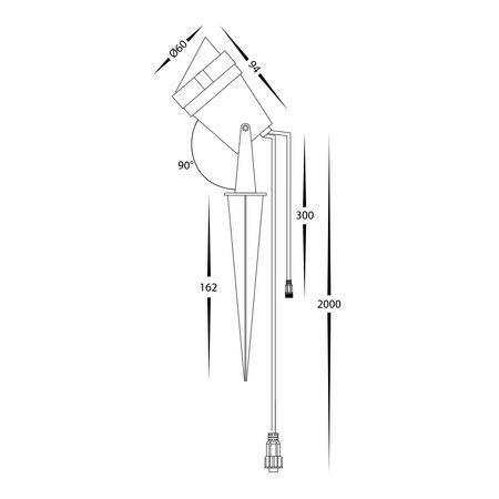 Spitze Black 3w RGBCW LED Garden Spike Light