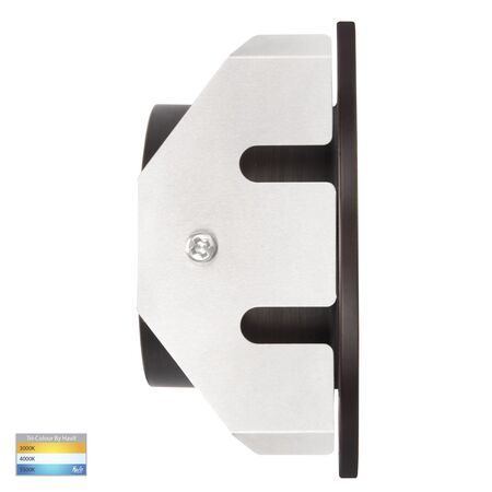 Reces Antique Brass Round TRI Colour Recessed LED Step Light