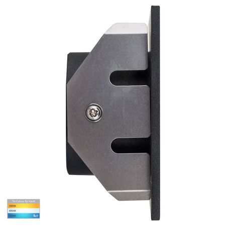 Reces Black Square TRI Colour Recessed LED Step Light