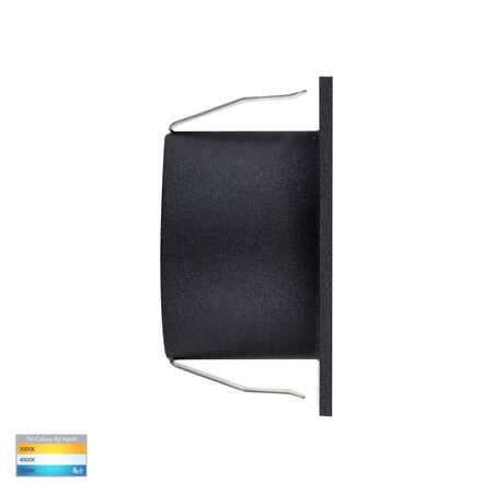 Mini Reces Black Square TRI Colour Recessed LED Step Light