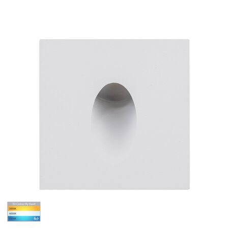 Mini Reces White Square TRI Colour Recessed LED Step Light