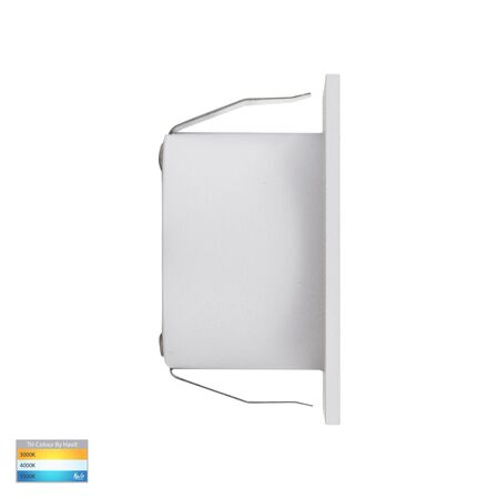 Mini Reces White Square TRI Colour Recessed LED Step Light