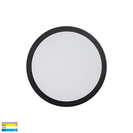 Liptor Black 20w Ceiling Mounted LED Oyster