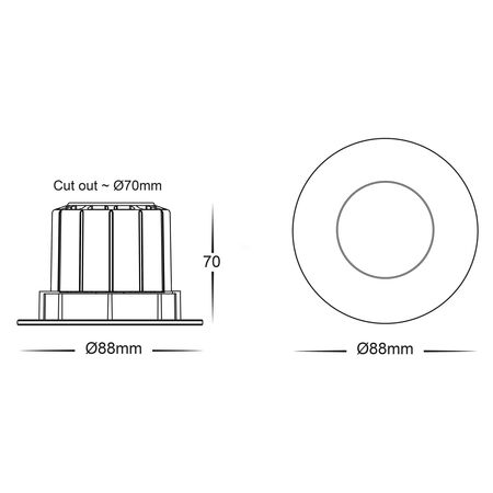 Prime Black Fixed LED Downlight