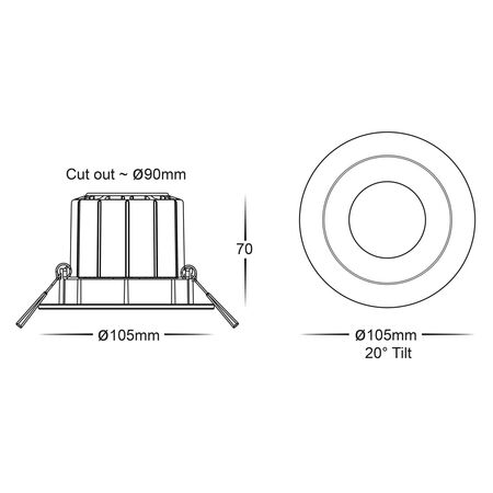 Prime White Tilt CCT WIFI LED Downlight