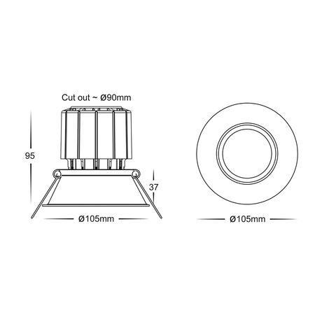Prime Black Fixed Deep LED Downlight
