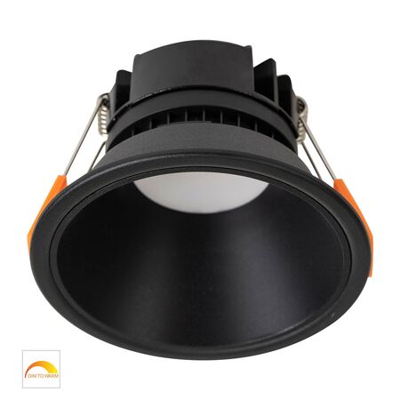 Gleam Black with Black Insert Fixed Dim to Warm LED Downlight