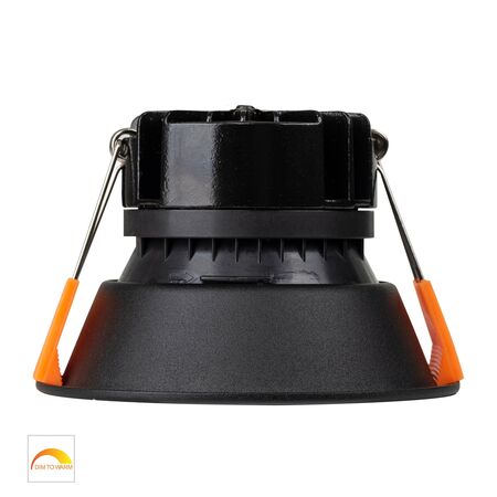 Gleam Black with Black Insert Fixed Dim to Warm LED Downlight