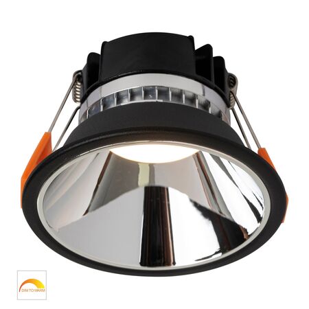 Gleam Black with Chrome Insert Fixed Dim to Warm LED Downlight