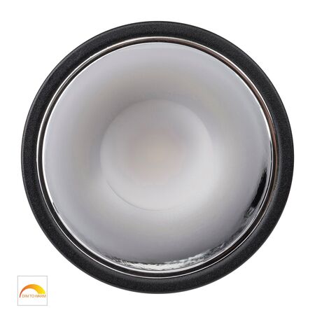 Gleam Black with Chrome Insert Fixed Dim to Warm LED Downlight