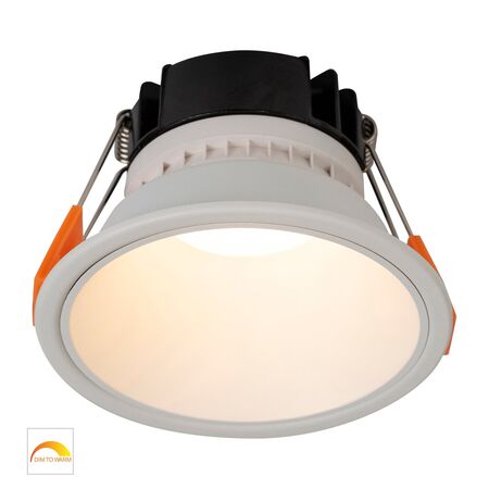 Gleam White with White Insert Fixed Dim to Warm LED Downlight