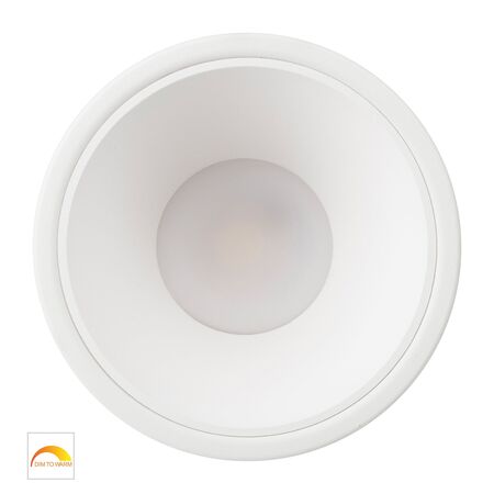 Gleam White with White Insert Fixed Dim to Warm LED Downlight
