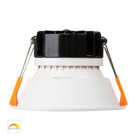 Gleam White with Black Insert Fixed Dim to Warm LED Downlight