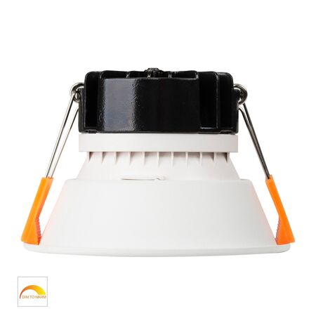 Gleam White with Chrome Insert Fixed Dim to Warm LED Downlight