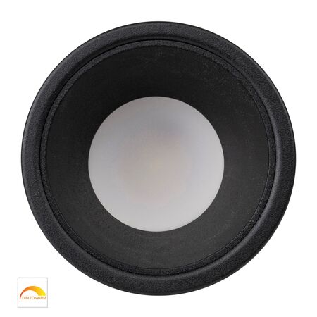 Gleam Black with Black Insert Fixed Dim to Warm LED Downlight