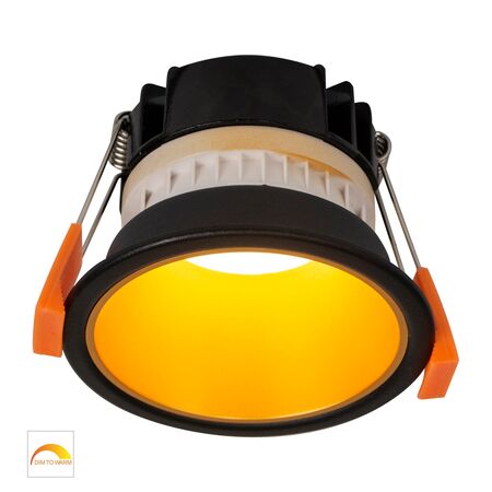 Gleam Black with Gold Insert Fixed Dim to Warm LED Downlight