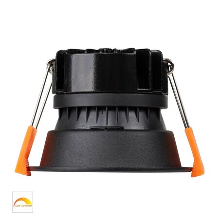 Gleam Black with Gold Insert Fixed Dim to Warm LED Downlight