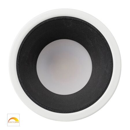 Gleam White with Black Insert Fixed Dim to Warm LED Downlight