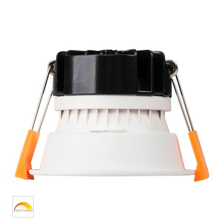 Gleam White with Black Insert Fixed Dim to Warm LED Downlight