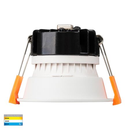 Gleam White with Gold Insert Tri Colour Fixed Deep LED Downlight
