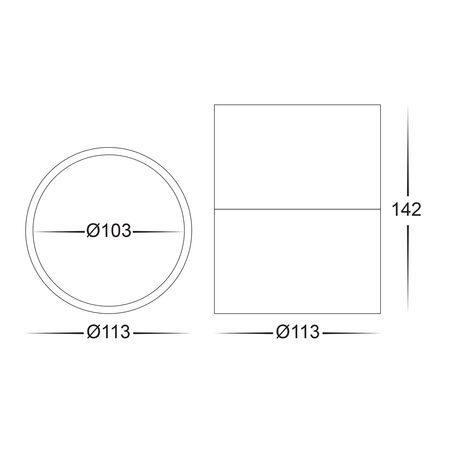 Nella Black 12w Surface Mounted LED Downlight with Extension