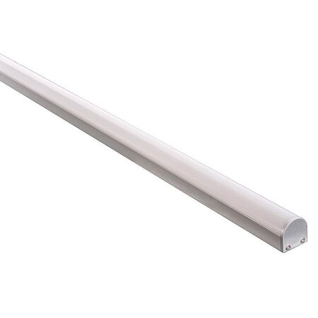 Silver Aluminium Profile with Rounded Diffuser Silver Aluminium Profile with Rounded Diffuser
