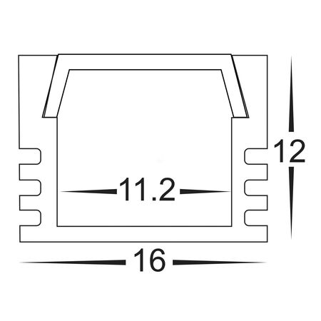 White Shallow Square Aluminium Profile