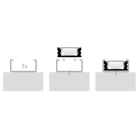 White Shallow Square Aluminium Profile