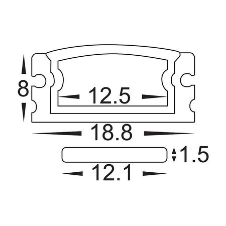 Shallow Square Weatherproof Aluminium Profile