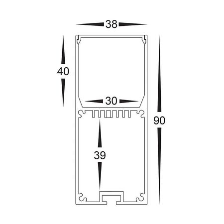 Black Deep Square Aluminium Profile