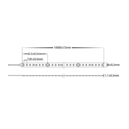 9.6w 24v DC IP20 LED Strip 4000k